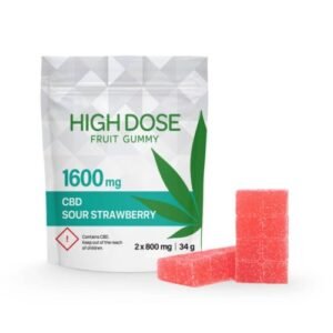 Sour Strawberry Fruit Gummies | 1600mg CBD | High Dose